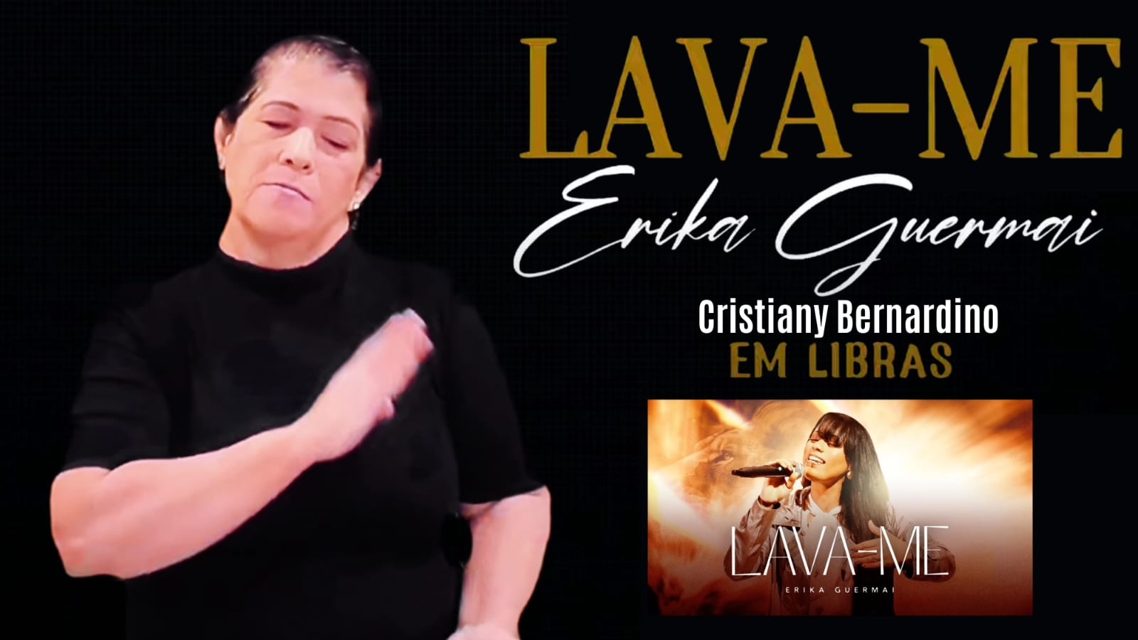 A cantora gospel Erika Guermai e a intérprete de Libras Cristiany Bernardino. Foto: Divulgação.